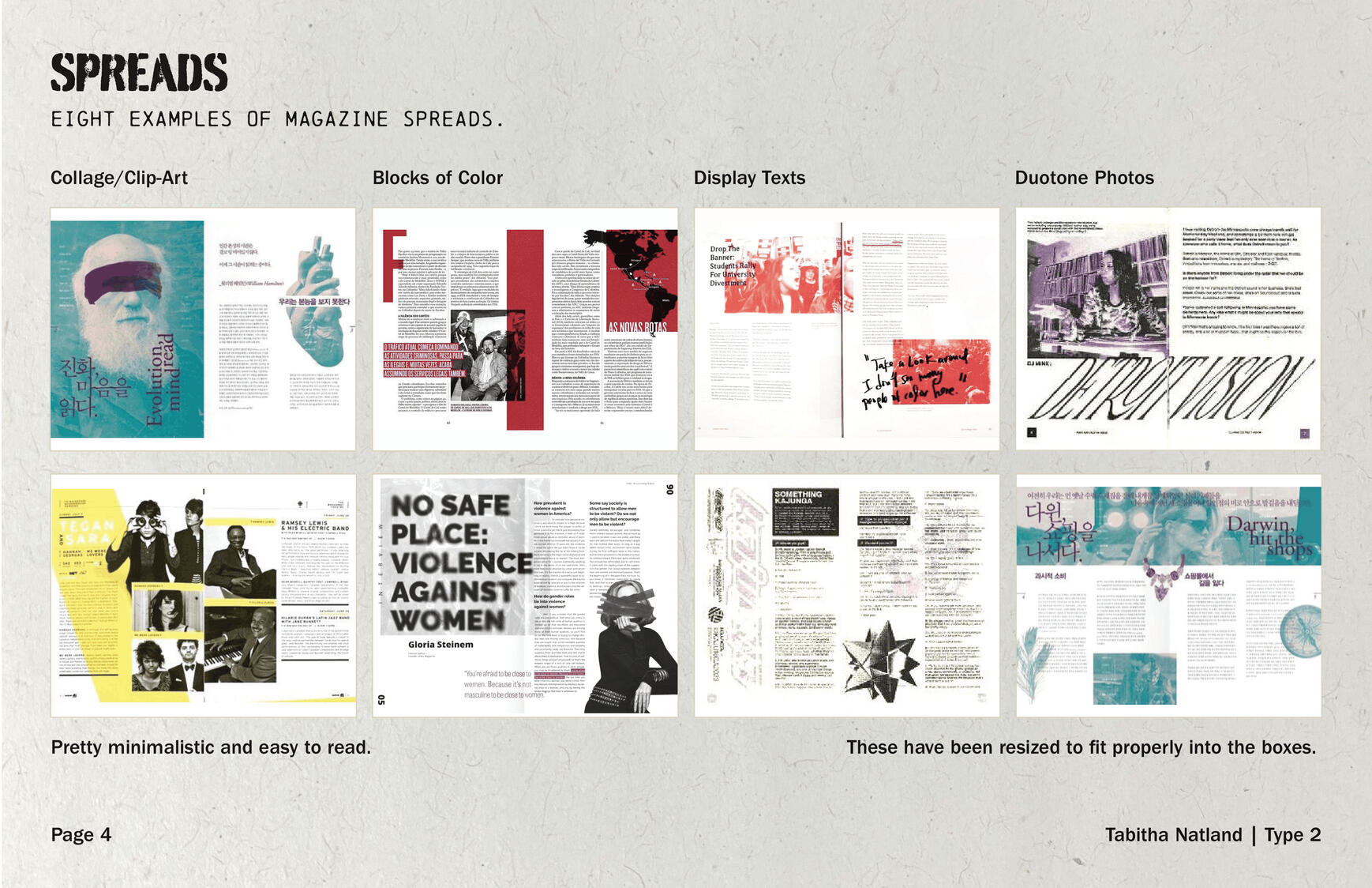 Spread Reference Spread Reference